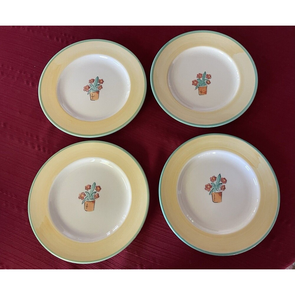 Laura Ashley Nature Table Salad Plates Made & Hand Decorated in England Set of 4